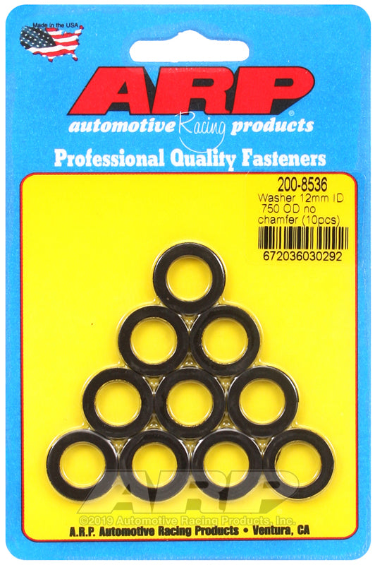ARP 200-8536 M12 ID .750in OD No Chamfer Washers (Pack of 10)