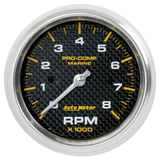 AutoMeter 200779-40 Marine Carbon Fiber 3-3/8in 8K RPM In-Dash Tachometer