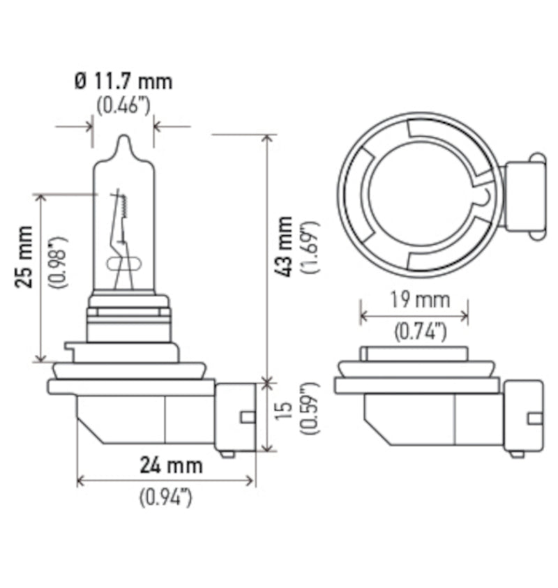 HELLA H9 12V 65W PGJ19-5 T4 Bulb