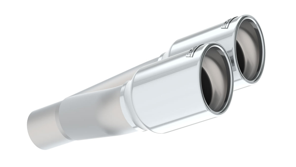 Borla 20143 Polished Exhaust Tip Dual Round Rolled Angle-Cut (2 in Inlet, 3 in Outlet)
