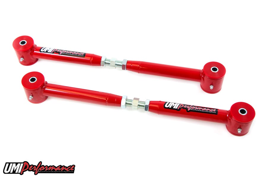 UMI Performance 2018-R Adjustable Lower Control Arms Polyurethane Bushings Red