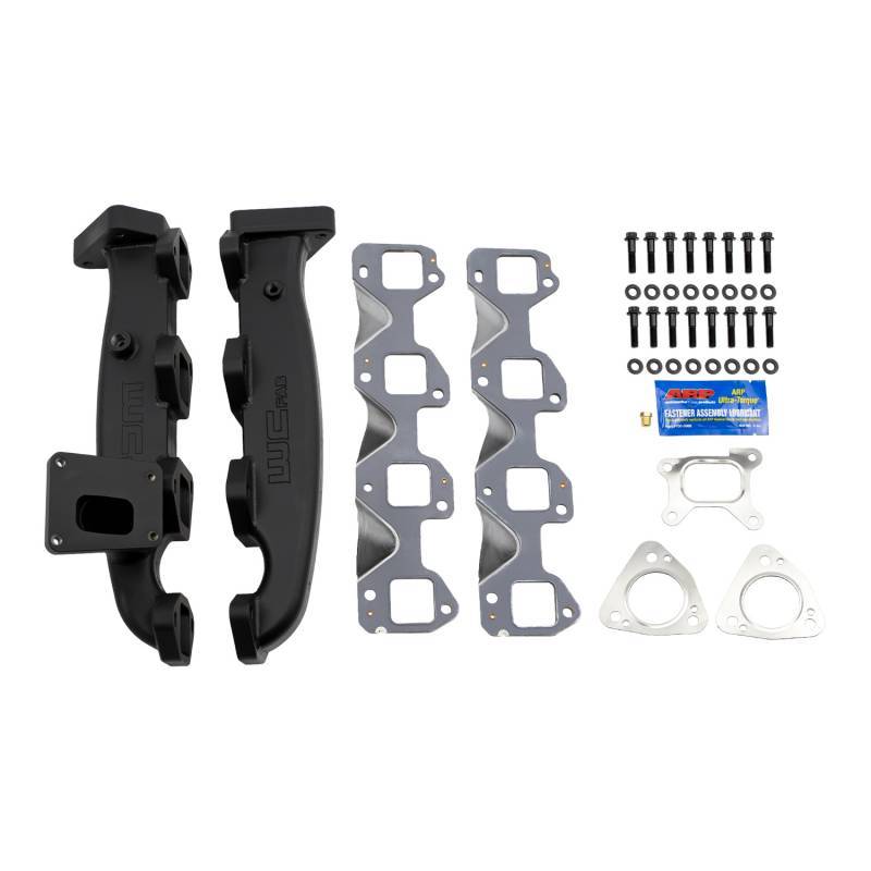 Wehrli Custom Fabrication WCF100373 Billet Exhaust Manifold Kit with Gaskets for 2017-2026 Chevrolet Silverado / GMC Sierra 2500 HD / 3500 HD 6.6L L5P Duramax