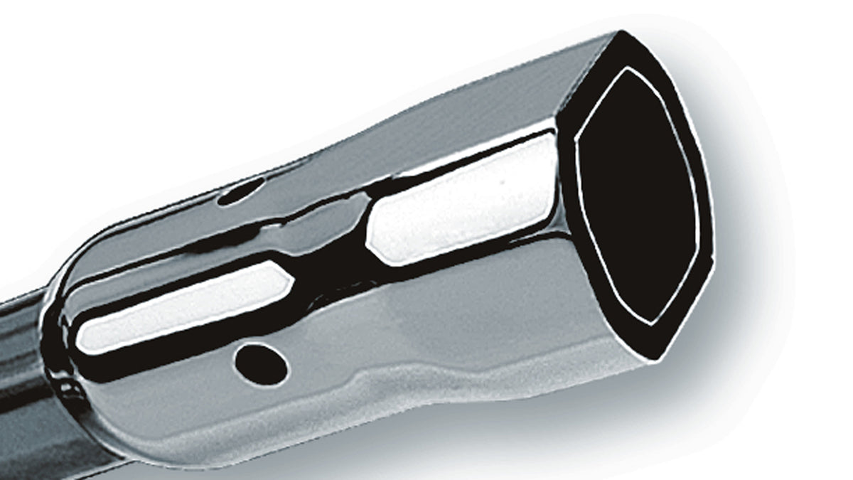 Borla 20252 Phantom Exhaust Tip Square Angle-Cut (2.25 in Inlet, 3.38 x 3.0 in Outlet, 6.5 in Long)