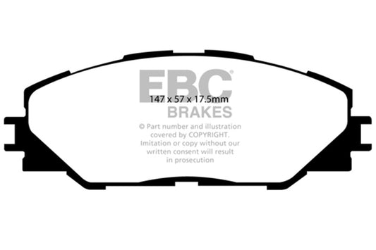 EBC 2006-2008 Toyota RAV 4 2.4 (3rd Row Seats) Greenstuff Front Brake Pads DP61792
