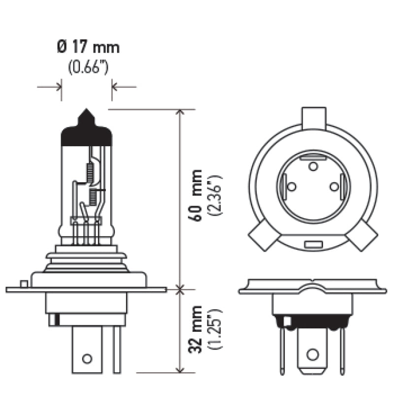 HELLA H4 12V 60/55W Halogen Bulb