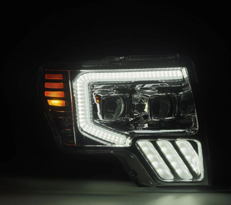 AlphaRex 880482 09-14 Ford F-150 PRO-Series Projector Headlights Plank Style Chrome w/Activation Light/Sequential Signal