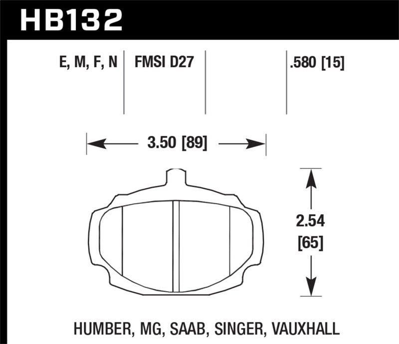 Hawk Performance HB132N.580 HP Plus Crossover Street/Motorsport Brake Pads