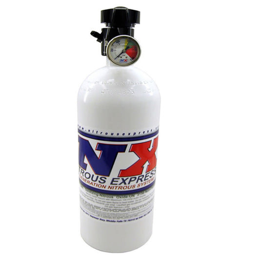 Nitrous Express 15lb Bottle with Lightning 500 Valve & Pressure Gauge 11151
