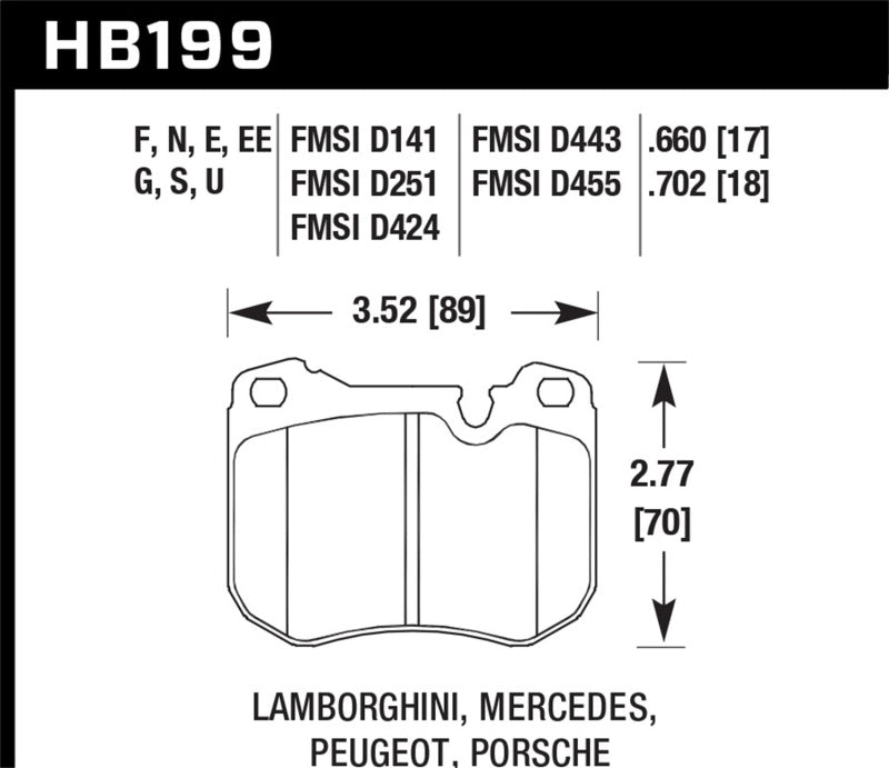 Hawk Performance HB199E.702 Blue 9012 Motorsport Brake Pads
