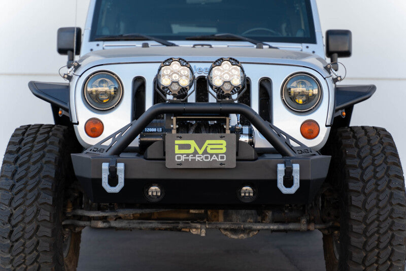 DV8 Offroad Fairlead Mounted Flip-Up License Plate Bracket - #LPBM-02