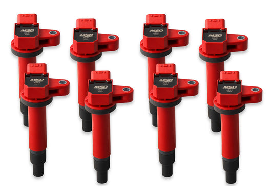 MSD 82218 Coil - Blaster Series - for Toyota/Lexus V8 - 4.3L/4.7L - Red - 8-Pack