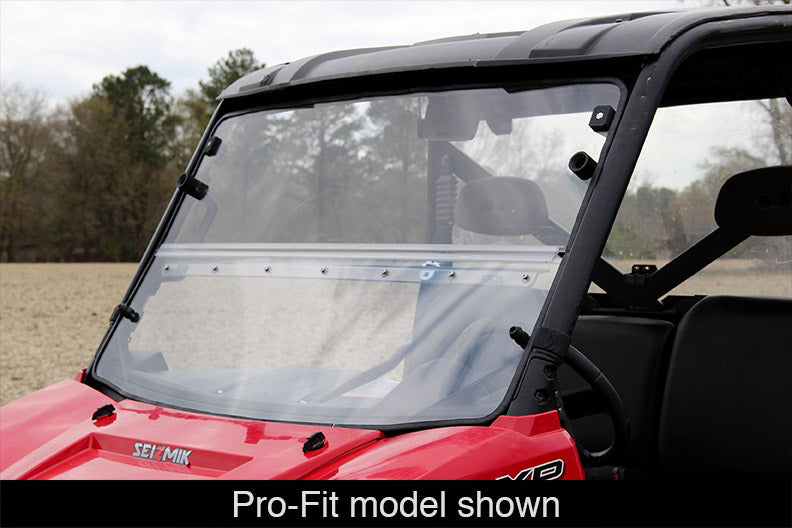 Seizmik 10-14 Polaris 400-570 Ranger Mid-Size - 1.75 in. Versa-Fold Windshield - UV Resistant Poly 50-23079KIT