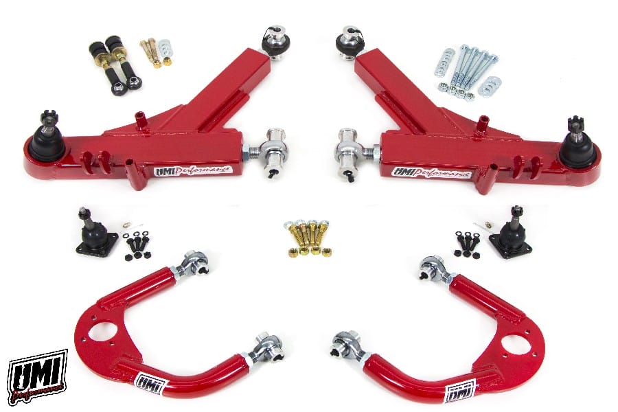UMI Performance 230910-R A-Arms Road Race Boxed Lower and Adjustable Upper Red