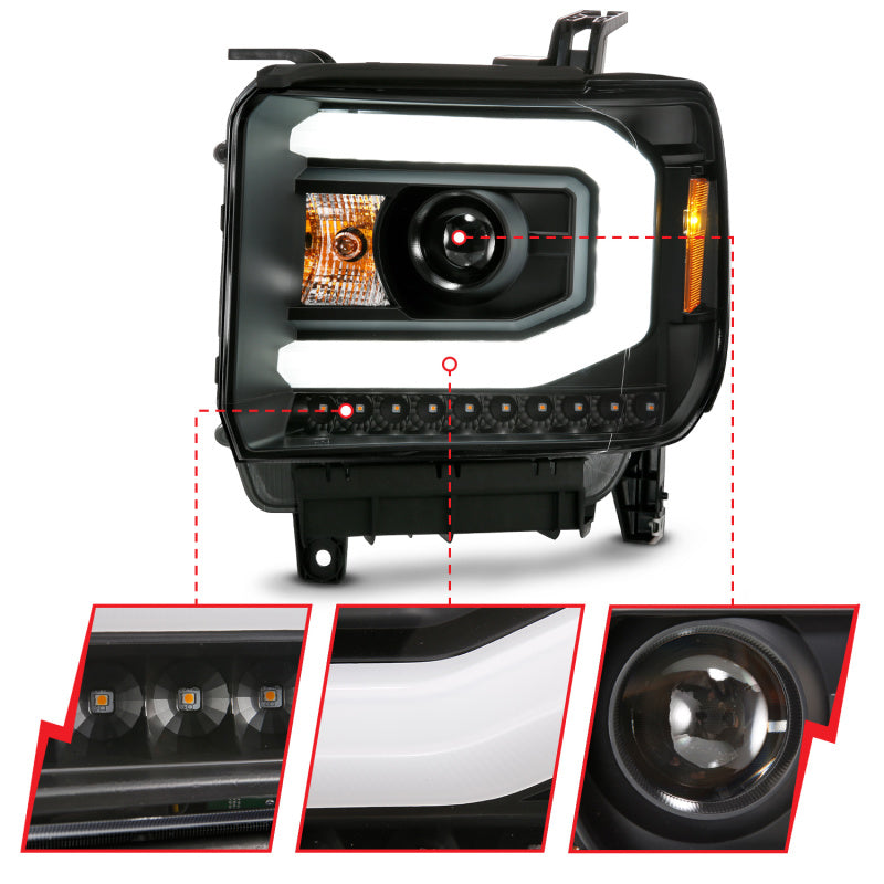ANZO 2015-2019 GMC Sierra 2500 HD LED Projector Headlights