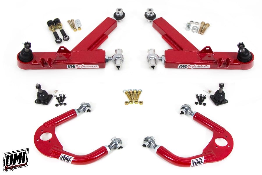 UMI Performance 231410-R A-Arms Double Shear Boxed Lower/Adjustable Upper Red