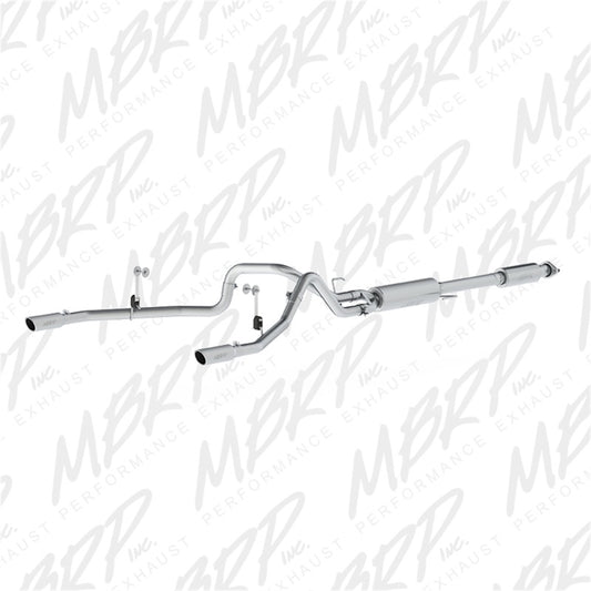 MBRP S5258409 Armor Plus Cat-Back Exhaust - 2.5-Inch Dual Rear Exit | T409 Stainless