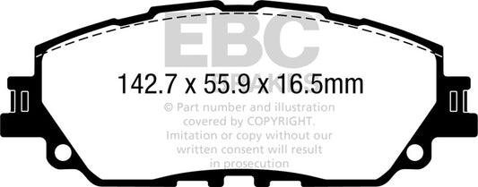 EBC 2019+ Lexus ES300H 2.5L Hybrid Redstuff Front Brake Pads DP32378C