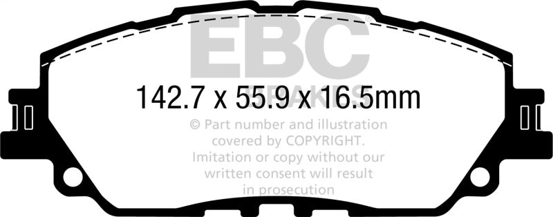 EBC 2019+ Lexus ES300H 2.5L Hybrid Yellowstuff Front Brake Pads DP42378R