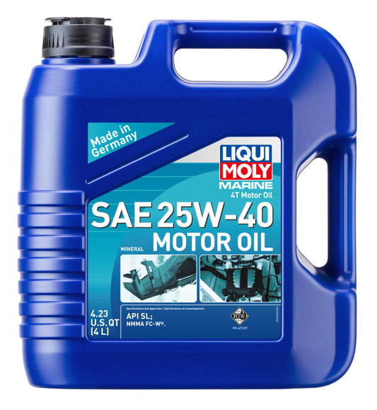 LIQUI MOLY 4L Marine 4T Motor Oil 25W-40 (20548) - Pack of 4
