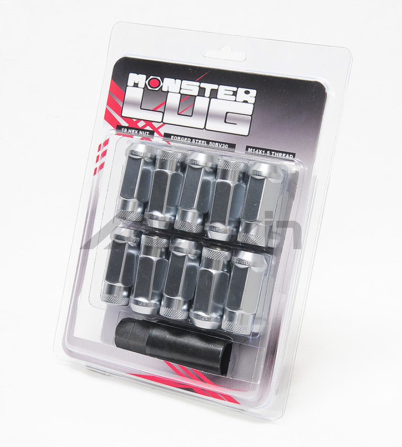 Wheel Mate 33006SS Monster Open End Lug Nuts Silver M14x1.50 - Set of 20