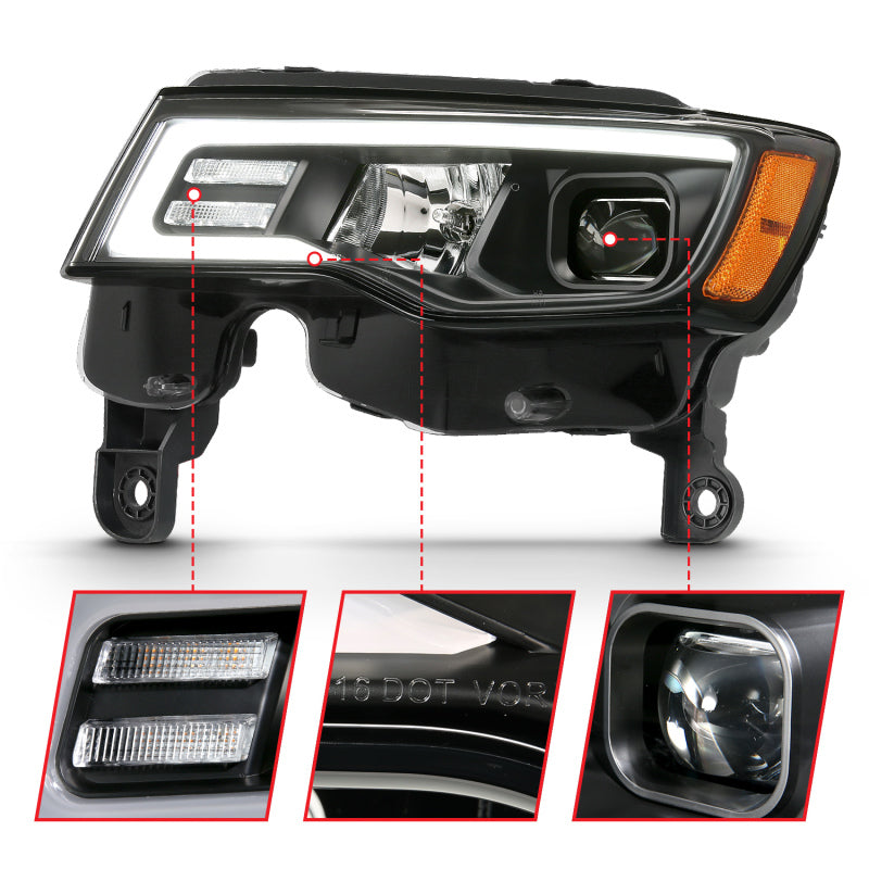 ANZO 2017-2022 Jeep Grand Cherokee LED Projector Headlights