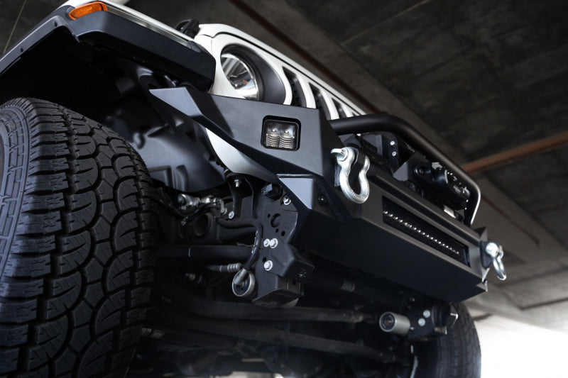 DV8 Offroad 18-23 Jeep Wrangler JL / 20-23 Jeep Gladiator JT FS-7 Mid-Width Winch Front Bumper - #FBJL-07