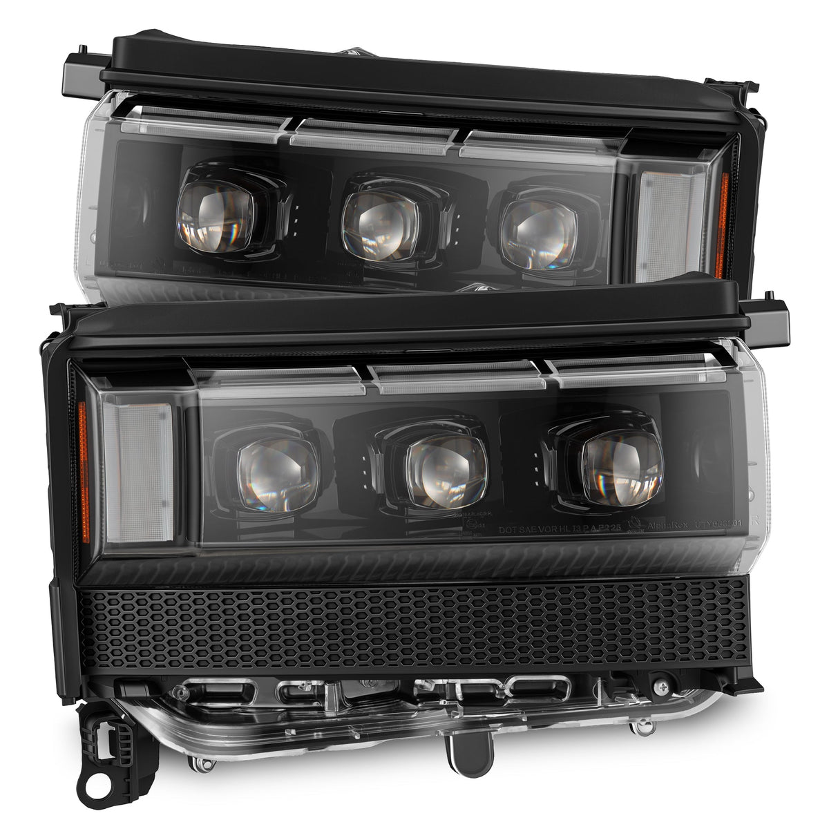 AlphaRex 880896 24-26 Toyota LC250 NOVA LED Projector Headlight Alpha Black with Activation Light/Sequential Signal/Switchback