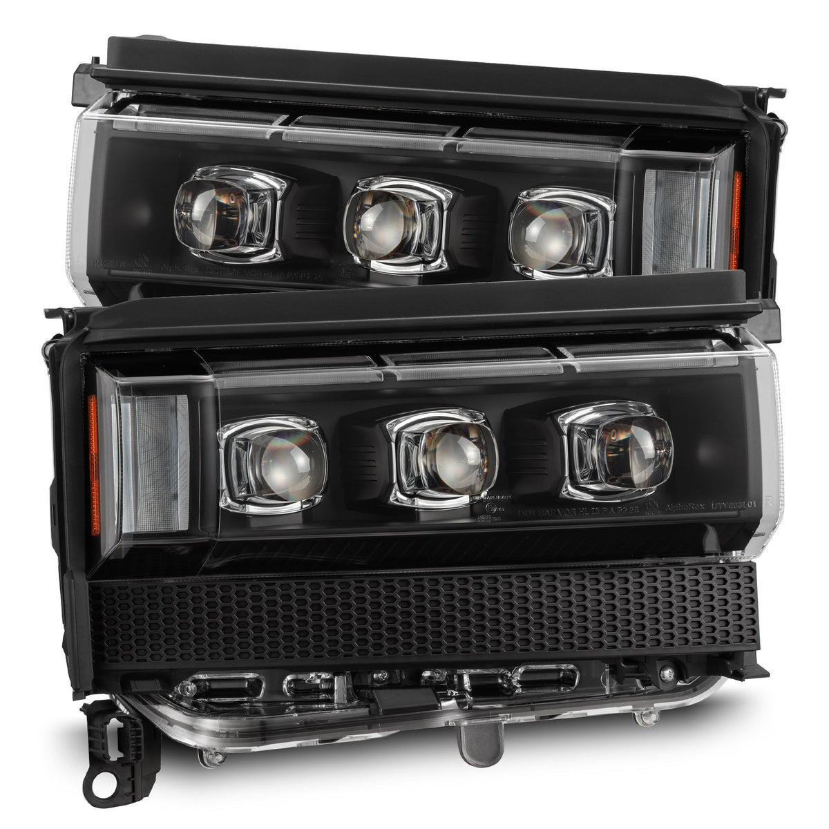 AlphaRex 880897 24-26 Toyota LC250 NOVA LED Projector Headlight Black with Activation Light/Sequential Signal/Switchback