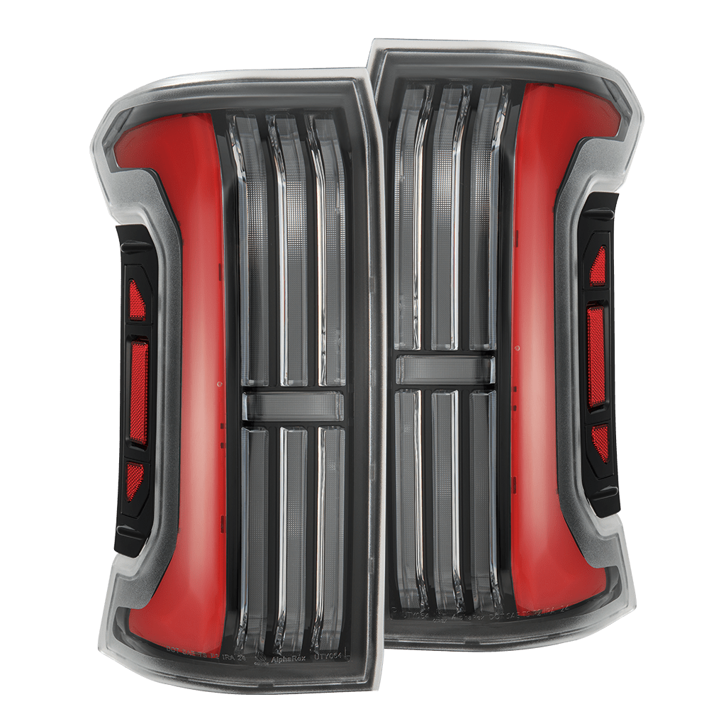 AlphaRex 679010 24-25 Toyota Tacoma NOVA-Series LED Prismatic Tail Lights - Black Red