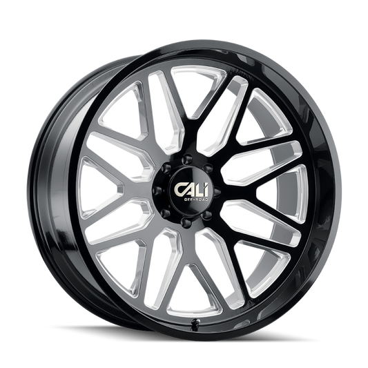 Cali Off-Road Invader 9115 20x10 8x170 -25mm Gloss Black Milled Wheel 9115-2170BM