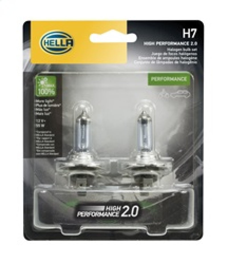 HELLA H7 12V 55W PX26d HP 2.0 Halogen Bulbs Pair