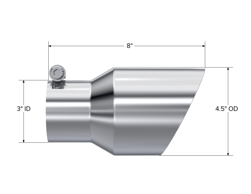 MBRP T5151 Exhaust Tip - 4.5" OD; Dual Wall Angled; 3" inlet; 8" length | T304 Stainless