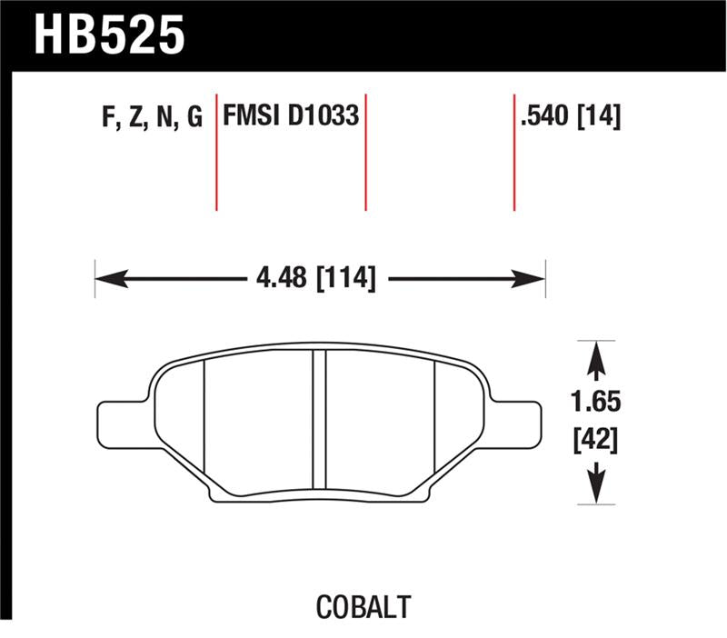 Hawk Performance HB525F.540 HPS Performance Street Brake Pads