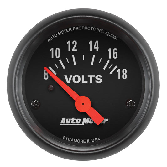 AutoMeter 2645 Z-Series 52mm 8-18 Volts Voltmeter Gauge