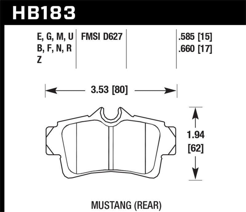 Hawk Performance HB183N.660 HP Plus Crossover Street/Motorsport Brake Pads
