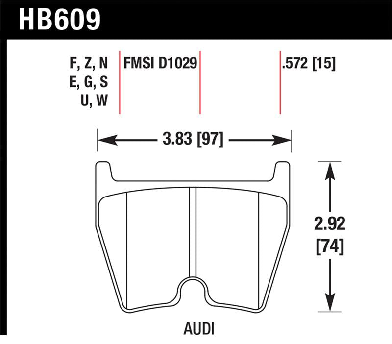 Hawk Performance HB609G.572 DTC-60 Motorsport Brake Pads