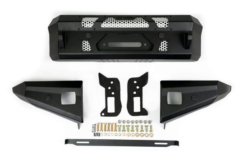 DV8 Offroad 2021+ Ford Bronco Front Bumper Winch Capable w/ Optional Bull Bar/Aux Light Opening - #FBBR-01