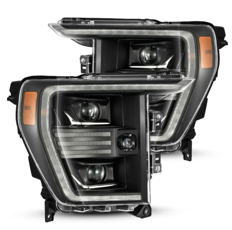 AlphaRex 880293 21-22 Ford F150 PRO-Series Projector headlights Black w/Activation Light/Sequential Signal