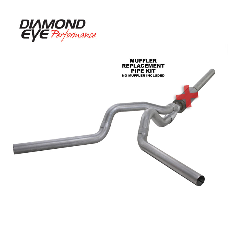 Diamond Eye K4236A-RP 4in Cat-Back Exhaust Muffler Replacement Pipe - 2004-2007 Dodge Ram 2500/3500 | Aluminized