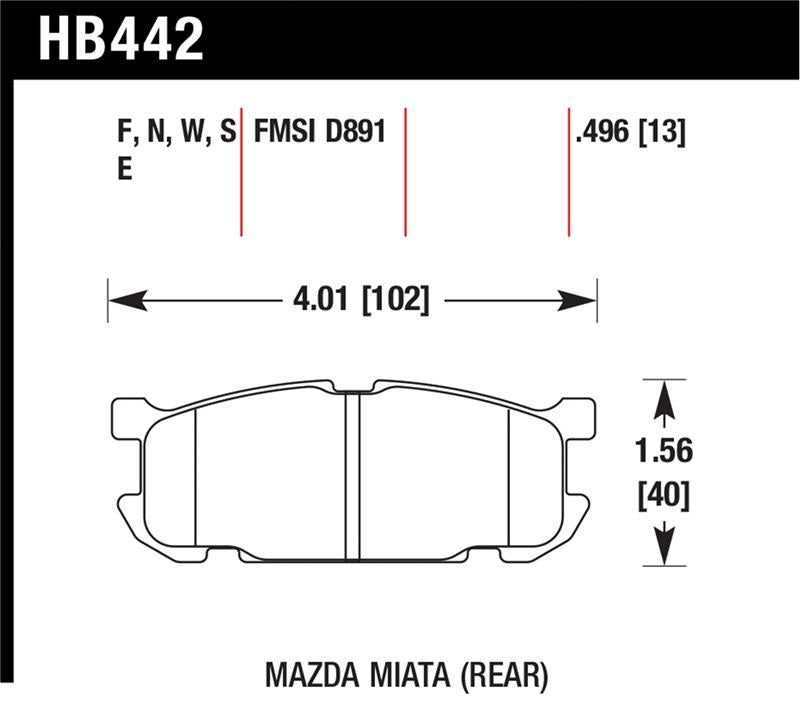 Hawk Performance HB442W.496 DTC-30 Motorsport Brake Pads