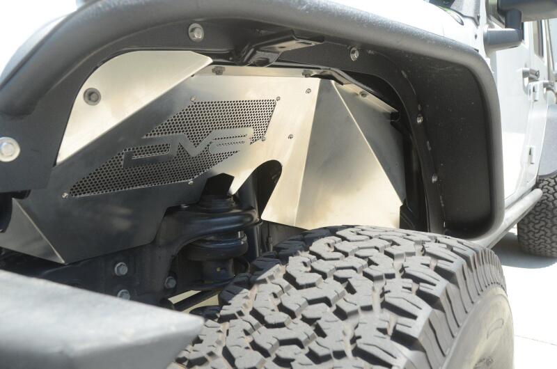 DV8 Offroad 07-18 Jeep Wrangler JK Front Aluminum Inner Fender - Black - #INFEND-01FB