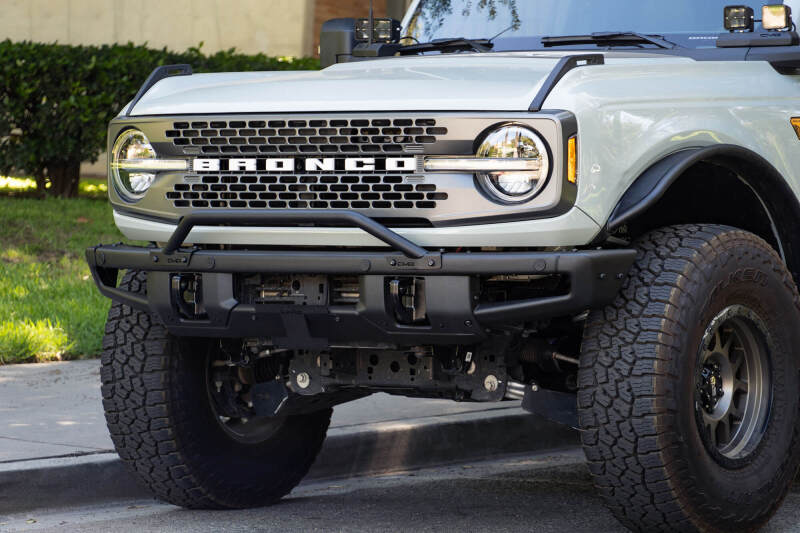 DV8 Offroad 21-22 Ford Bronco Factory Front Bumper Licence Relocation Bracket - Front - #LPBR-01
