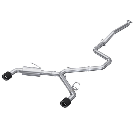 MBRP S47103CF 22-23 Hyundai Elantra N 2.0L Turbo T304 5in OD CF Tips Dual Outlet 3in Cat Back Exhaust - #S47103CF