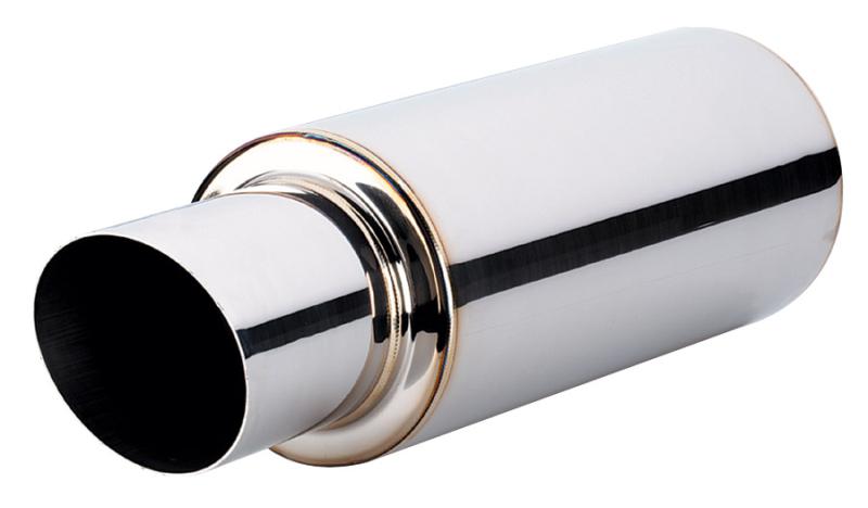 Vibrant TPV Round Muffler (23in Long) with 4in Round Tip Straight Cut - 2.5in