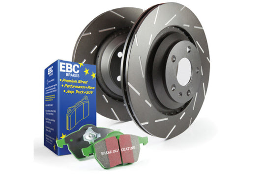 EBC 04-13 Volvo S2 Front Brake Kit Greenstuff 2000 Pads USR Slotted Rotors S2KF1146 (image of S2KF1774)