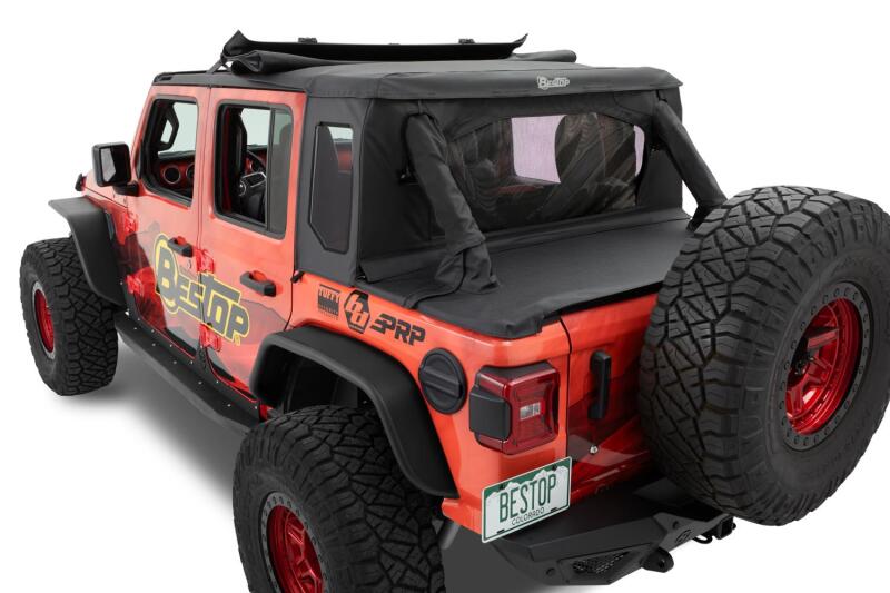 Bestop 18-26 Jeep Wrangler JL 4-Door Halftop Soft Top (Black Diamond)