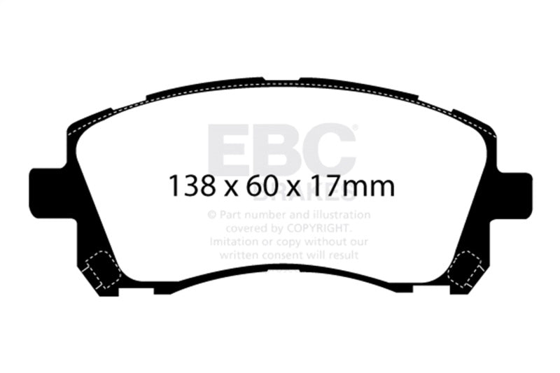 EBC 98-02 Subaru Forester 2.5 Yellowstuff Front Brake Pads DP41134R