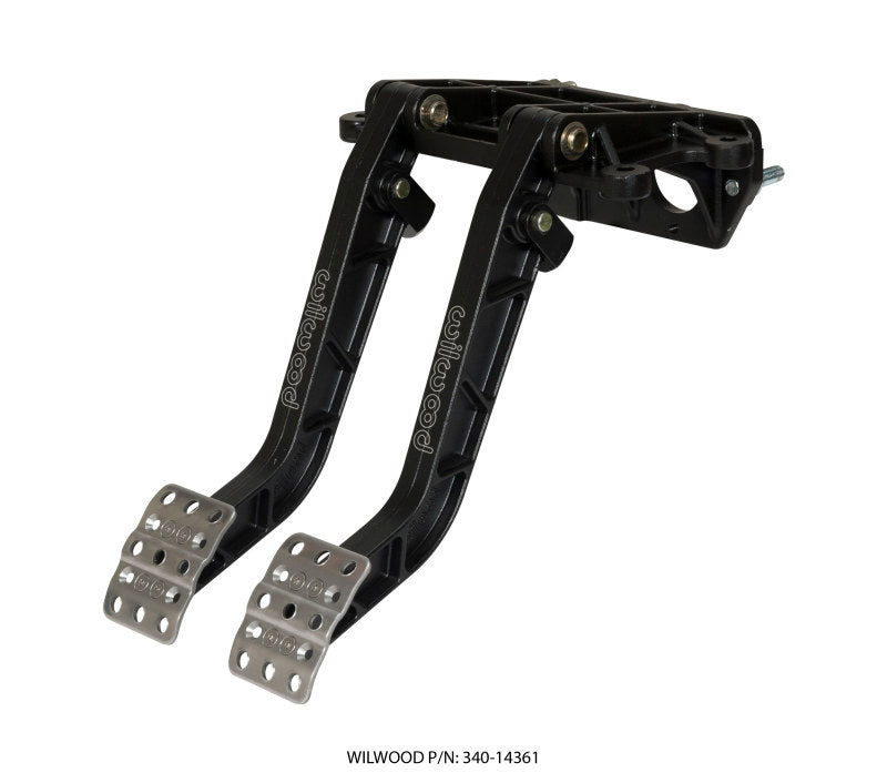 Wilwood Adjustable-Tandem Dual Pedal - Brake / Clutch - Fwd. Swing Mount - 7.0:1 - Black E-Coat - #340-14361