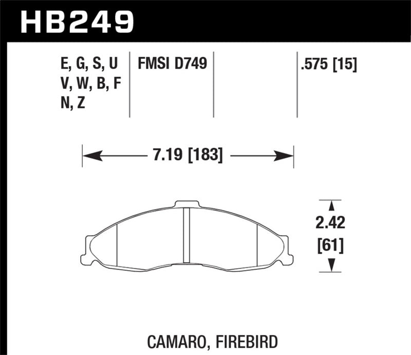 Hawk Performance HB249N.575 HP Plus Brake Pad