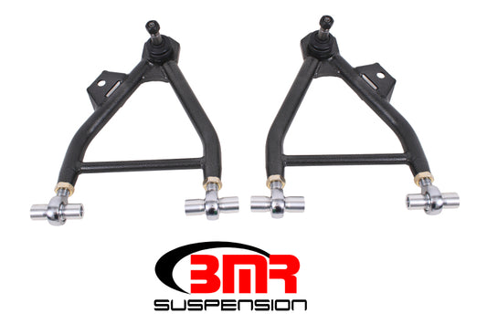 BMR 1994-2004 Mustang Lower A-Arms (Coilover Only) with Adj. Rod End & Tall Ball Joint - Black Hammertone